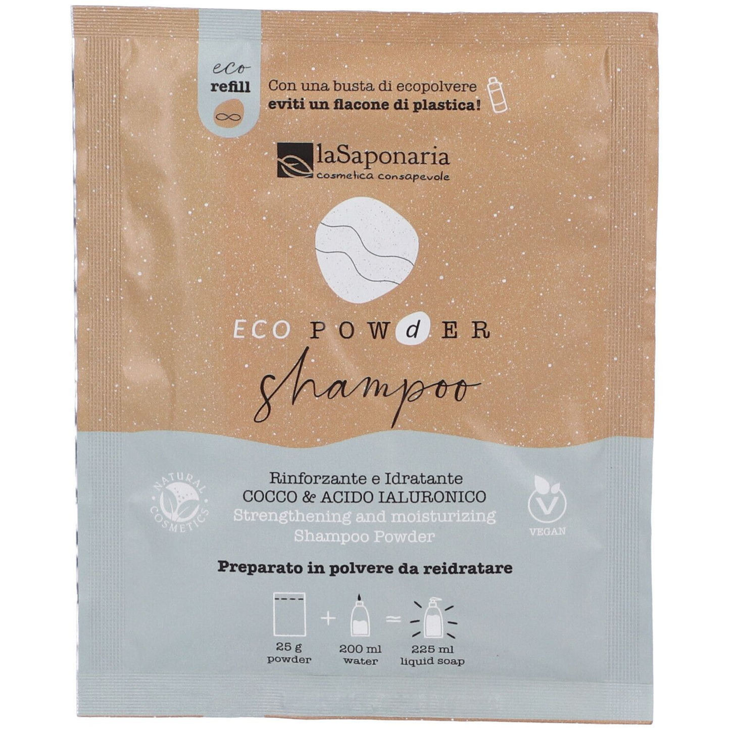 Shampoo in polvere rinforzante e idratante