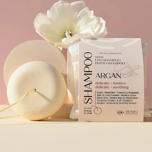 Shampoo Solido Argan Lenitivo - Delicato per cute sensibile